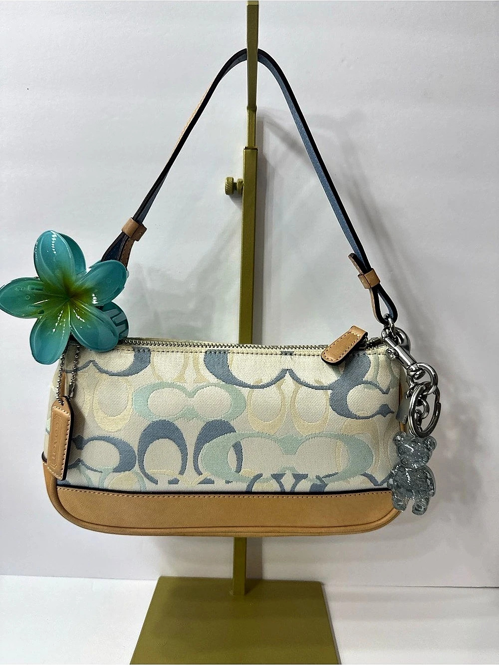 Coach Signature Demi Shoulder Bag in Blue & Brown